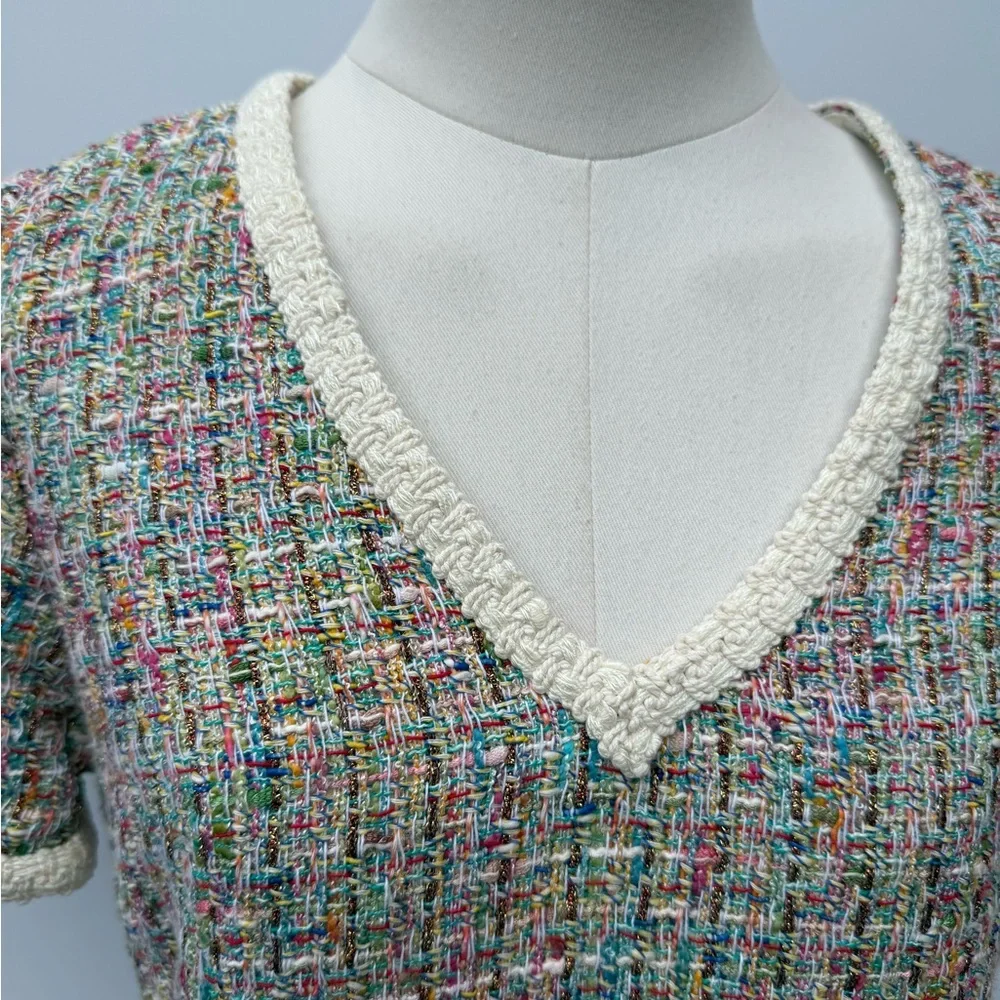 Carlisle Collection V-Neck Multicolor Winter Dress size 4 - Picture 9 of 12